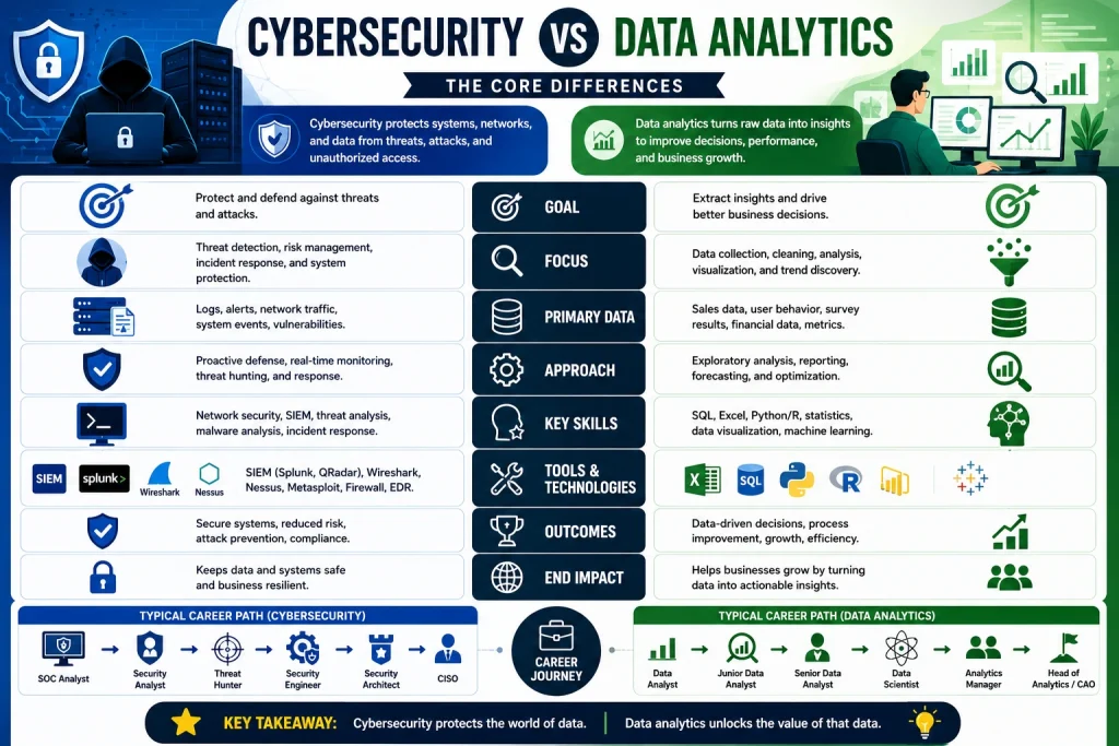 Cybersecurity vs Data Analytics 